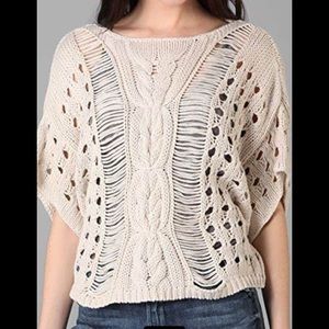 TEXTILE Elizabeth and James distressed knit sweater. Size medium.